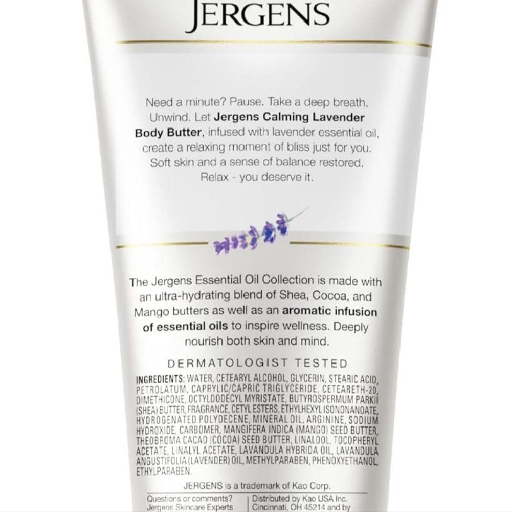 💜 New Jergens Lavender Body Butter with Essential Oils - 7 Oz - Picture 2 of 5